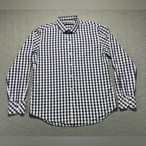 Zachary Prell Men’s Blue White Checkered Button-Up Shirt Large Cotton LS